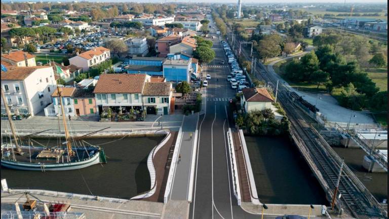 Un’immagine del progetto del nuovo ponte che verrà realizzato dopo la demolizione del vecchio