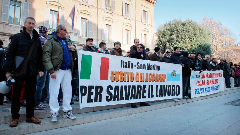 Una protesta dei frontalieri