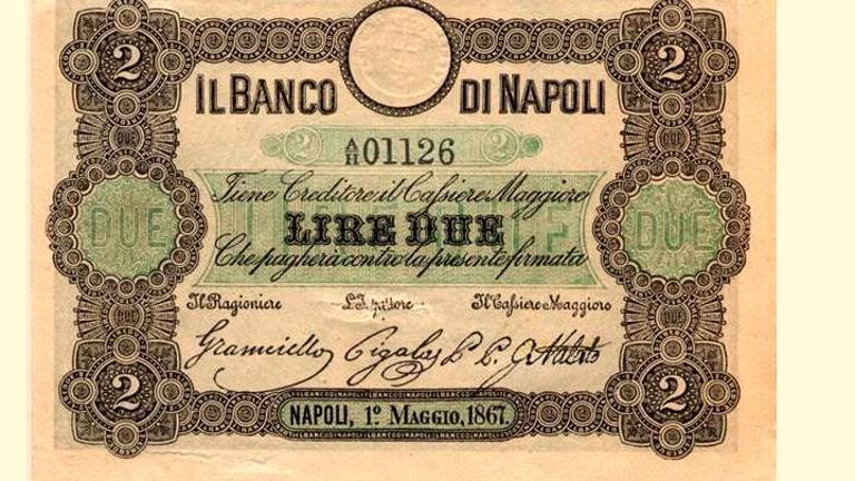 Una fede di credito del Banco di Napoli