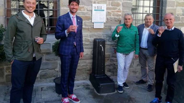 Una fontanella di acqua termale potabile: a Bagno di Romagna si può