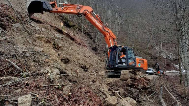 Valle Savio, iniziata la ripulitura della frana ai Mandrioli