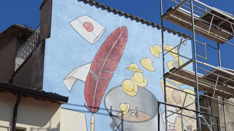 Forlimpopoli: il murale di Cibo dedicato all'Artusi