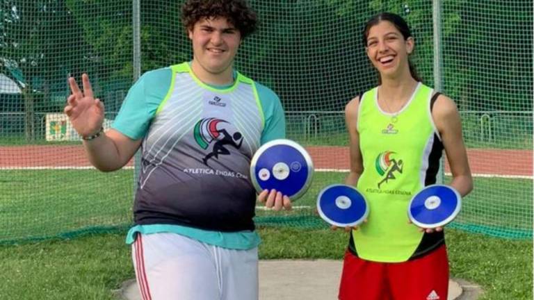 Dono dalla campionessa ai discoboli dell'Endas Cesena