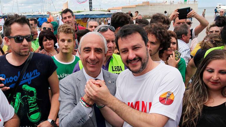 Marzio Pecci insieme a Matteo Salvini nell’anno in cui si è candidato sindaco di Rimini