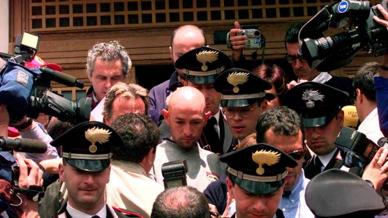 Marco Pantani il 5 giugno 1999, quando fu escluso dal Giro a Madonna di Campiglio per ematocrito fuori norma