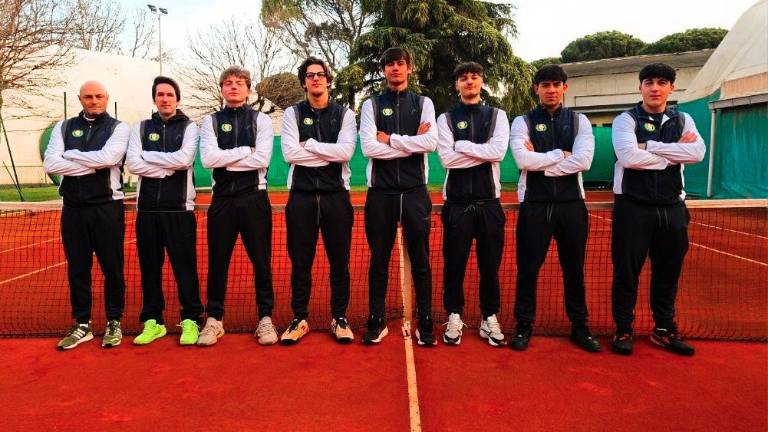 L’imbattuta formazione del Forum Tennis Forlì impegnata nel campionato di Serie C maschile