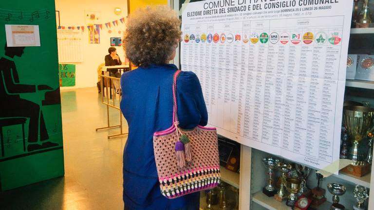 Il cartellone elettorale alle ultime elezioni Comunali (foto Massimo Fiorentini)