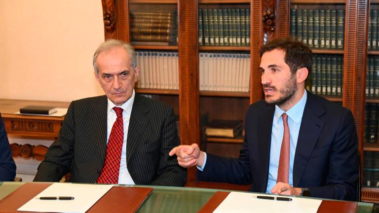 Il sindaco di Forlì Gian Luca Zattini e il sindaco di Cesena Enzo Lattuca