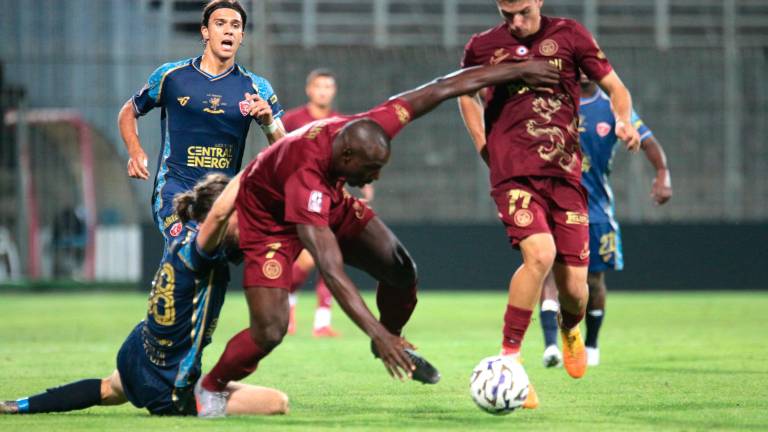 Stefano Okaka è entrato al 90’ e ha subito sfiorato la rete del 4-2 (foto Massimo Fiorentini)