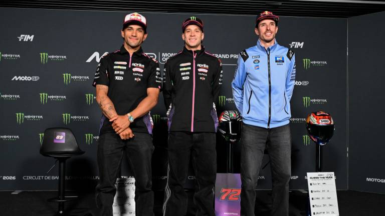 I due Aprilia, Jorge Martin e Marco Bezzecchi assieme ad Alex Marquez