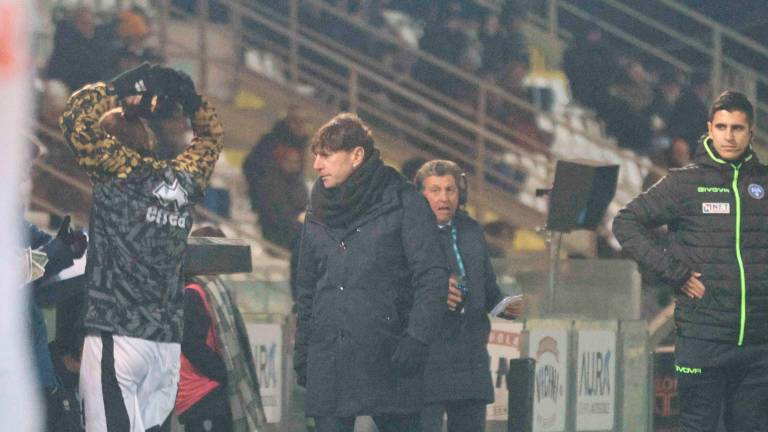 L’allenatore del Cesena Michele Mignani (foto Zanotti)