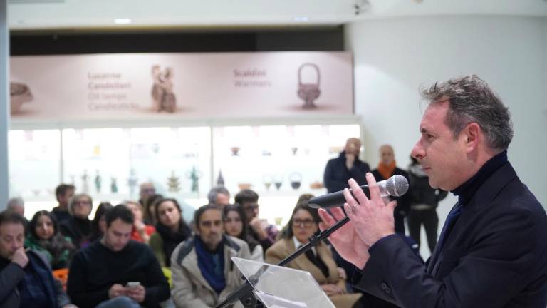 Massimo Isola ieri sera al Mic per l’annuncio ufficiale della sua ricandidatura