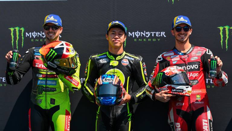 Da sinistra Di Giannantonio, Ogura e Bagnaia