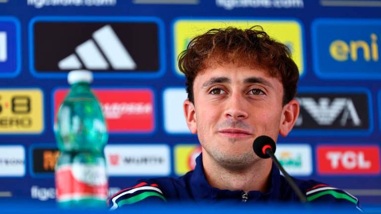 Tommaso Berti durante la conferenza stampa di ieri ad Acquapartita