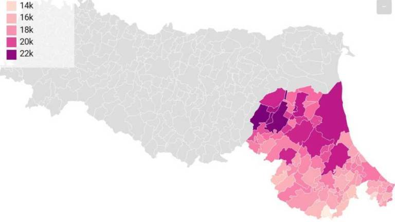 Chi sono i più ricchi in Romagna? Ecco la mappa comune per comune