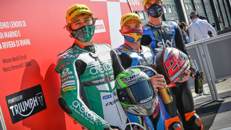 Moto2, Gardner, Marini e Bezzecchi in prima fila a Misano
