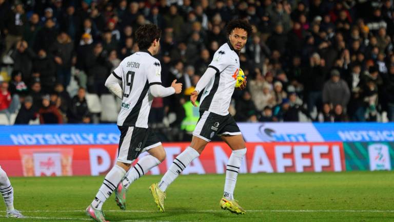 Cristian Shpendi e Jalen Blesa, i due attaccanti titolari del Cesena (foto Gianmaria Zanotti)
