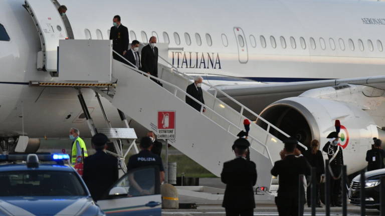 Mattarella è atterrato all'aeroporto Ridolfi di Forlì