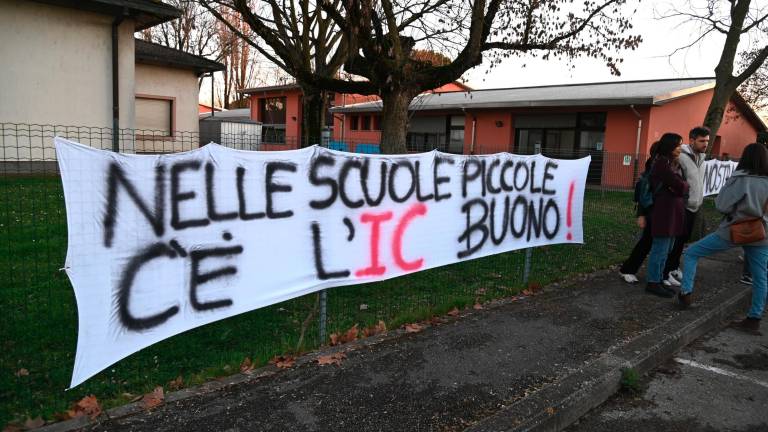 La protesta dei genitori contro l’accorpamento dell’Ic9 e L’Ic4 (foto Fabio Blaco)