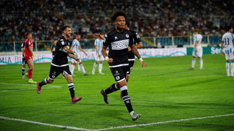 Jalen Blesa in gol a Pescara (foto Rega)