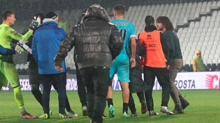 Filippo Rinaldi (a sinistra) e Liman Shpendi dopo Cesena-Olbia del 7 gennaio 2024