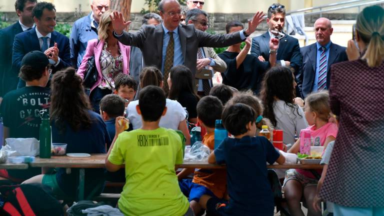il ministro Valditara durante una sua visita in Romagna