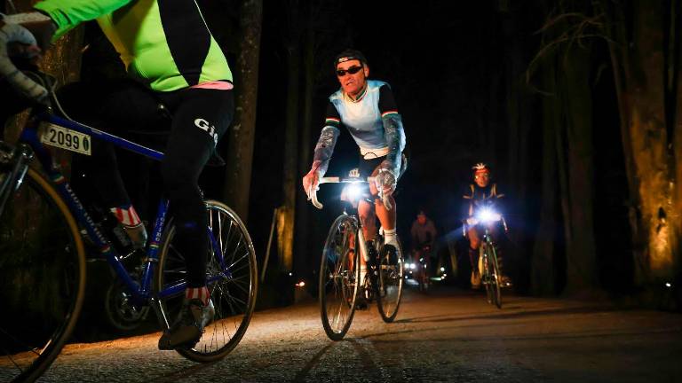 Marco Pompili nelle fasi iniziali della corsa