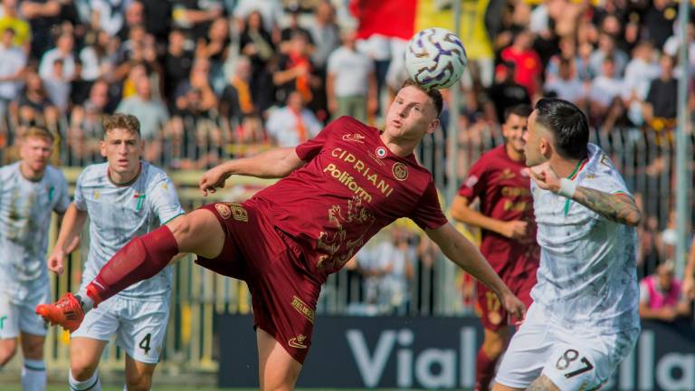 Il bomber giallorosso Luciani (foto Fiorentini)