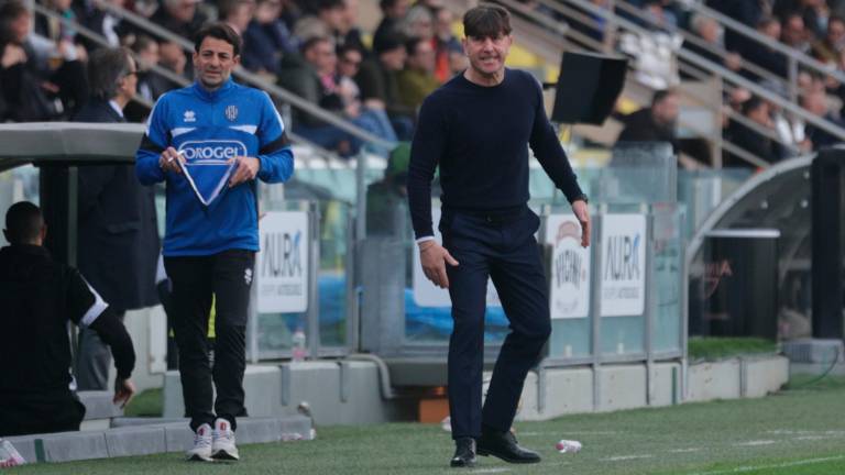 Michele Mignani oggi durante Cesena-Frosinone 2-2 (Zanotti)