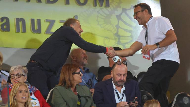 Jurgen Klinsmann e John Aiello al Manuzzi prima di Cesena-Entella (Zanotti)
