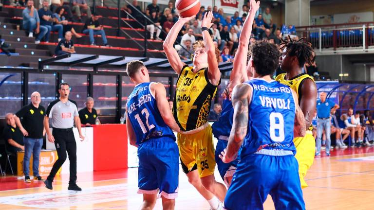 Lorenzo Pollini ha mostrato faccia tosta al debutto in campionato (foto Mauro Monti MMph)