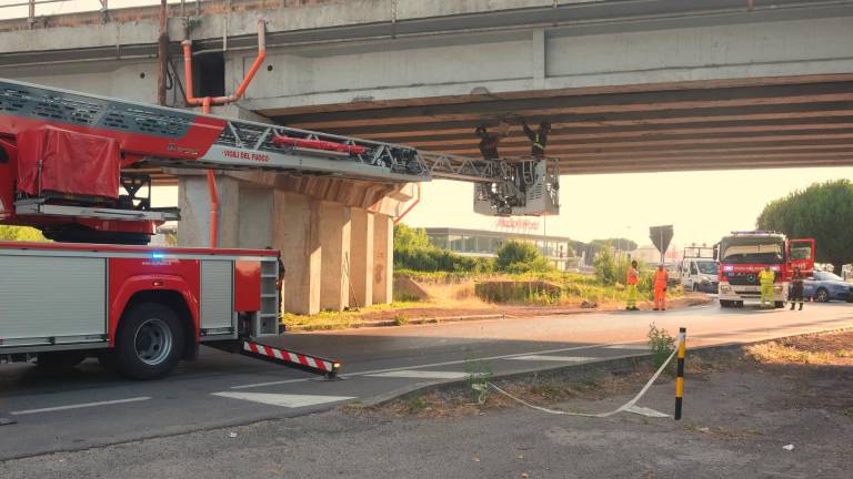 Ravenna. Calcinacci dal ponte sulla via Faentina, chiusa la strada. FOTOGALLERY FIORENTINI