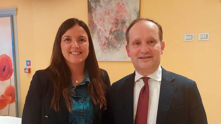 Il vicepresidente della Provincia di Forlì-Cesena Roberto Cavallucci e la sindaca di Santa Sofia Ilaria Marianini