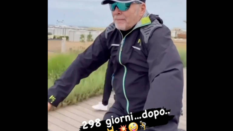 Vasco Rossi è tornato a Rimini, sfreccia al Parco del Mare