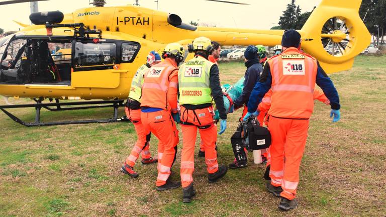 L’intervento dell’eliambulanza