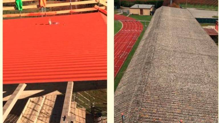 Un’immagine fornita da Manta su prima e dopo la bonifica dell’amianto