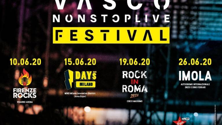 Non Stop Festival di Vasco Rossi, il 26 giugno a Imola