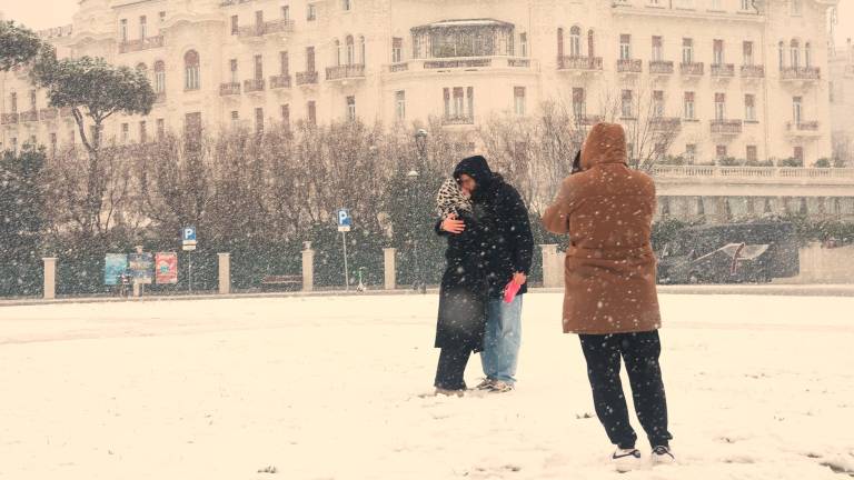 Rimini sotto la neve, la spiaggia è un parco giochi FOTOGALLERY Migliorini