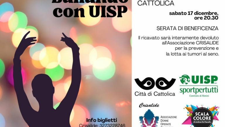 Rimini, Ballando con Uisp: sabato una serata benefica a Cattolica