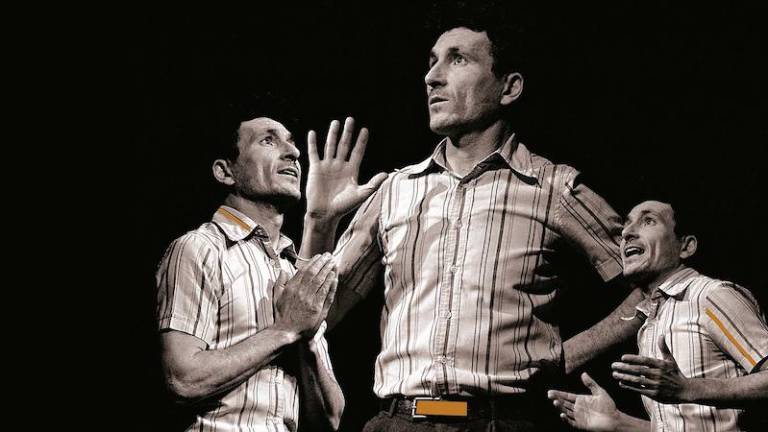 Denis Campitelli con il suo trebbo sabato a Verucchio