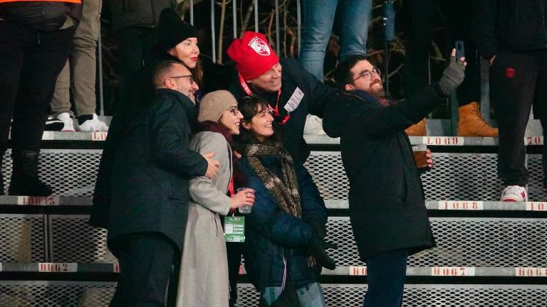 Un selfie di Stefania Di Salvo con l’assessore Lari al Romeo Neri