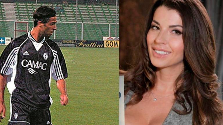 Angelo Paradiso ai tempi del Cesena e Claudia Conta (Instagram)