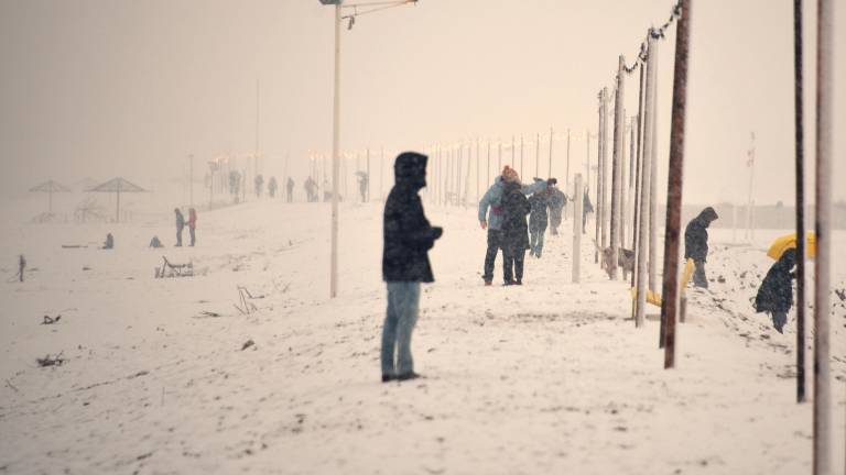 Rimini sotto la neve, la spiaggia è un parco giochi FOTOGALLERY Migliorini