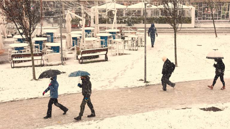 Rimini sotto la neve, la spiaggia è un parco giochi FOTOGALLERY Migliorini
