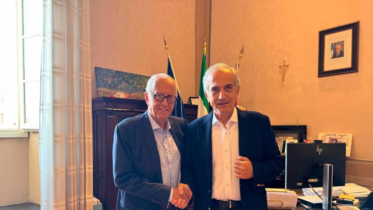 Il professor Vicini con il sindaco Zattini
