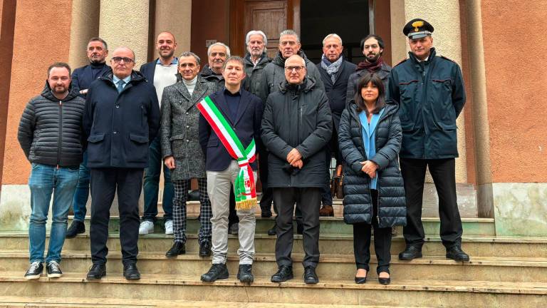 Il commissario Fabrizio Curcio con i sindaci della collina