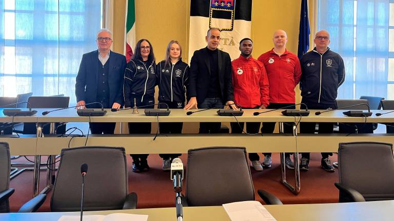 Da sinistra: Corrado Maria Dones, Marina Meldoli, Chiara Barzasi, Christian Castorri, Manrique Laurdet Bicet, Roberto Germani e Massimo Gallina