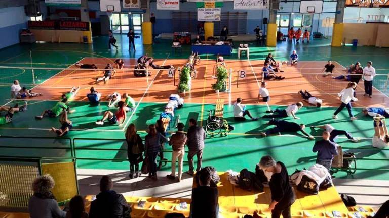 Il sitting volley è delle attività sportive organizzate da privati in una delle palestre scolastiche di Cesena