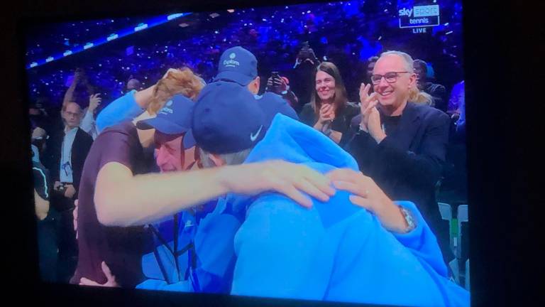 La gioia di Stefano Domenicali dopo la vittoria di Jannik Sinner