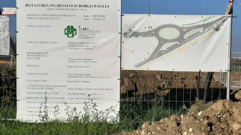 Cesena, rotonda a Borgo Paglia: lavori frenati dal maltempo